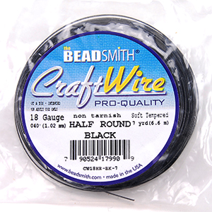 BEADSMITH 黑色半圓線 21G